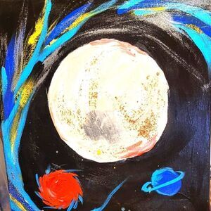 Wendy Gell Art Painting inspired by Star Trek Planets in Space.